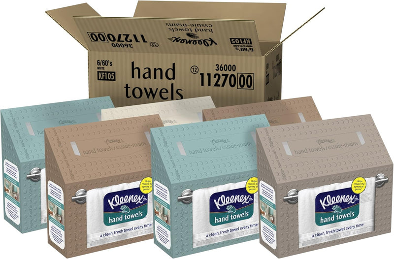 KLEENEX KCC 38586 Disposable Hand Towels 60sht Boxed 6-PACK