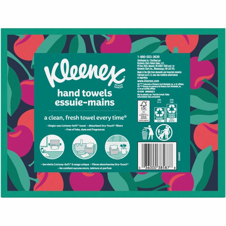 KLEENEX KCC 38586 Disposable Hand Towels 60sht Boxed 6-PACK