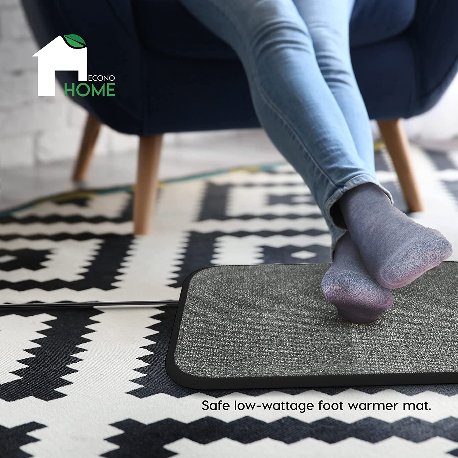 EconoHome Electric Heated Foot Warmer Mat For Office Or Home