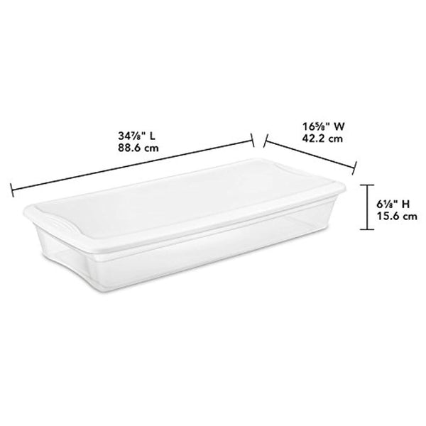 Sterilite 19608006 41 Quart/39 Liter Underbed Storage Box, Clear with