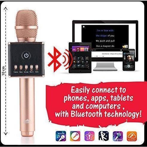 Wireless Bluetooth Karaoke Microphone with Speaker and LED lights (H8 2.0)