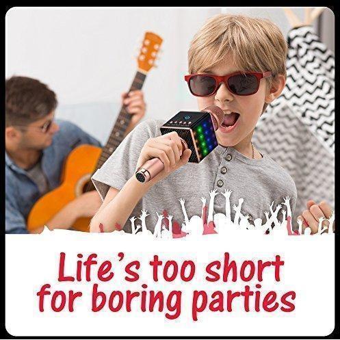 Wireless Bluetooth Karaoke Microphone with Speaker and LED lights (H8 2.0)