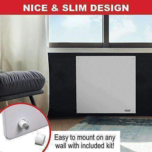 EconoHome - Wall Mount Space Heater Panel - 400 Watt Convector Heater - Thermostat & Reflector Included