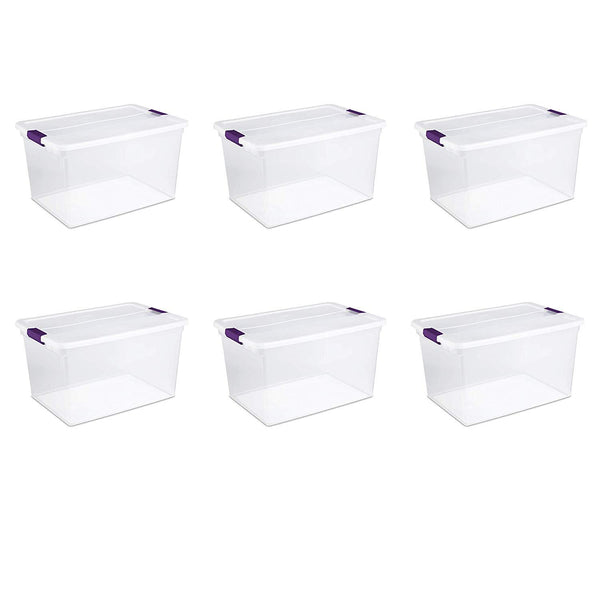 Sterilite 66 Qt./62 L Clearview Latch Box Clears, Purple Handles (Pack of  6),  price tracker / tracking,  price history charts,   price watches,  price drop alerts