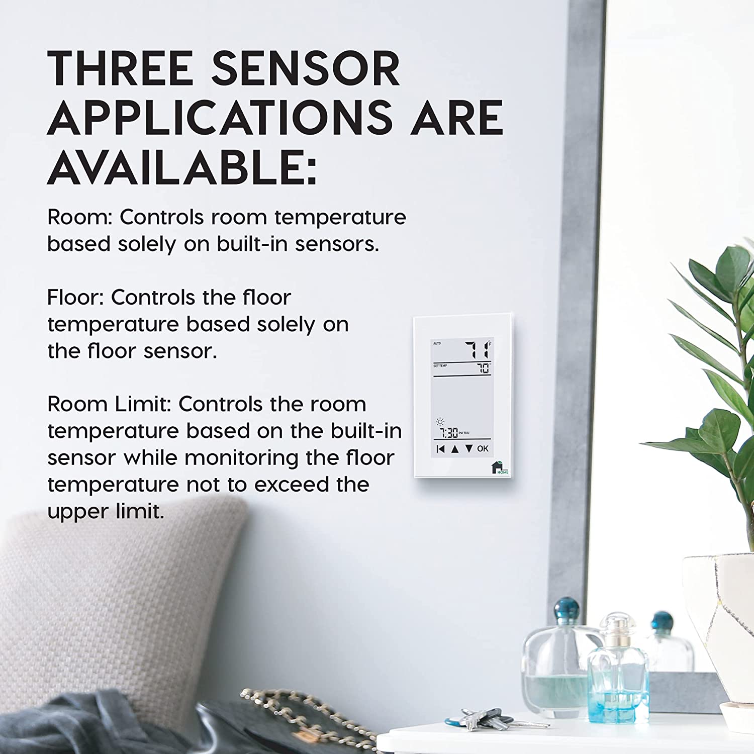 EconoHome - GFCI WiFi Thermostat - Programmable 4-Inch Touchscreen