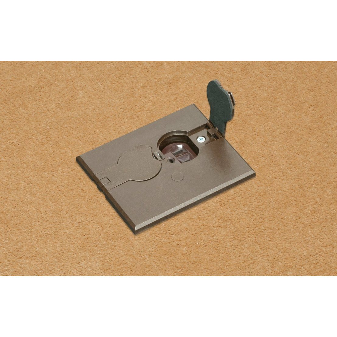 Arlington FLBAF101BR Adjustable Floor Box Kit with Outlet and Flip Plate, for Installed Floors, 1-Gang, Brown, 1-Pack