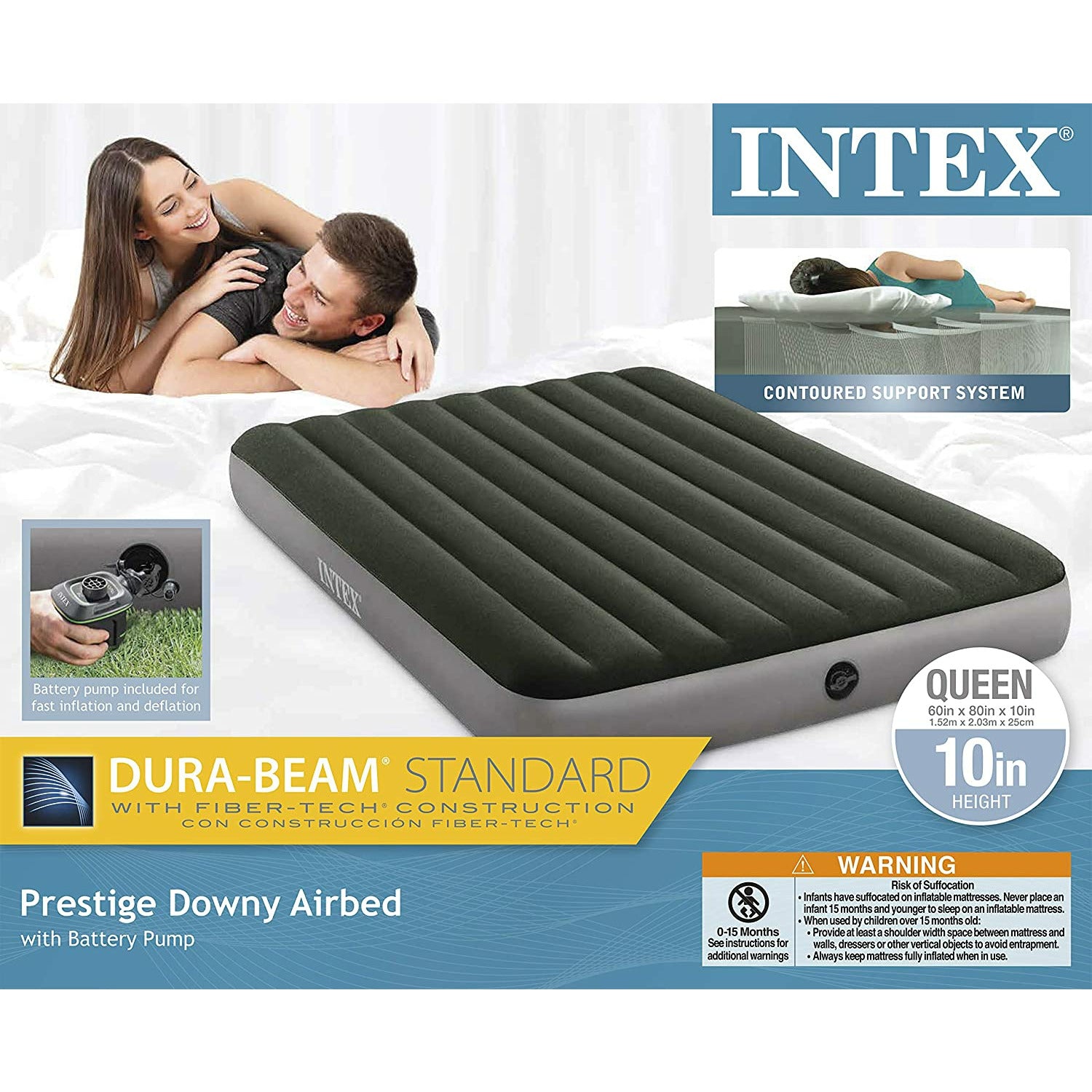 Intex - Dura-Beam - Standard Single-High Airbed - 10 inch