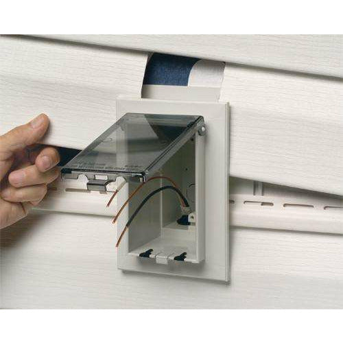 Arlington DBVS1C Low Profile IN BOX Recessed Outlet Box Wall Plate Kit, Vertical, 1-Gang