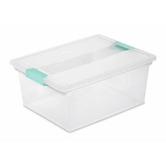 Sterilite 19658604 Deep Clip Box, Clear with Blue Aquarium Latches, 4-Pack - Wholesale Home
