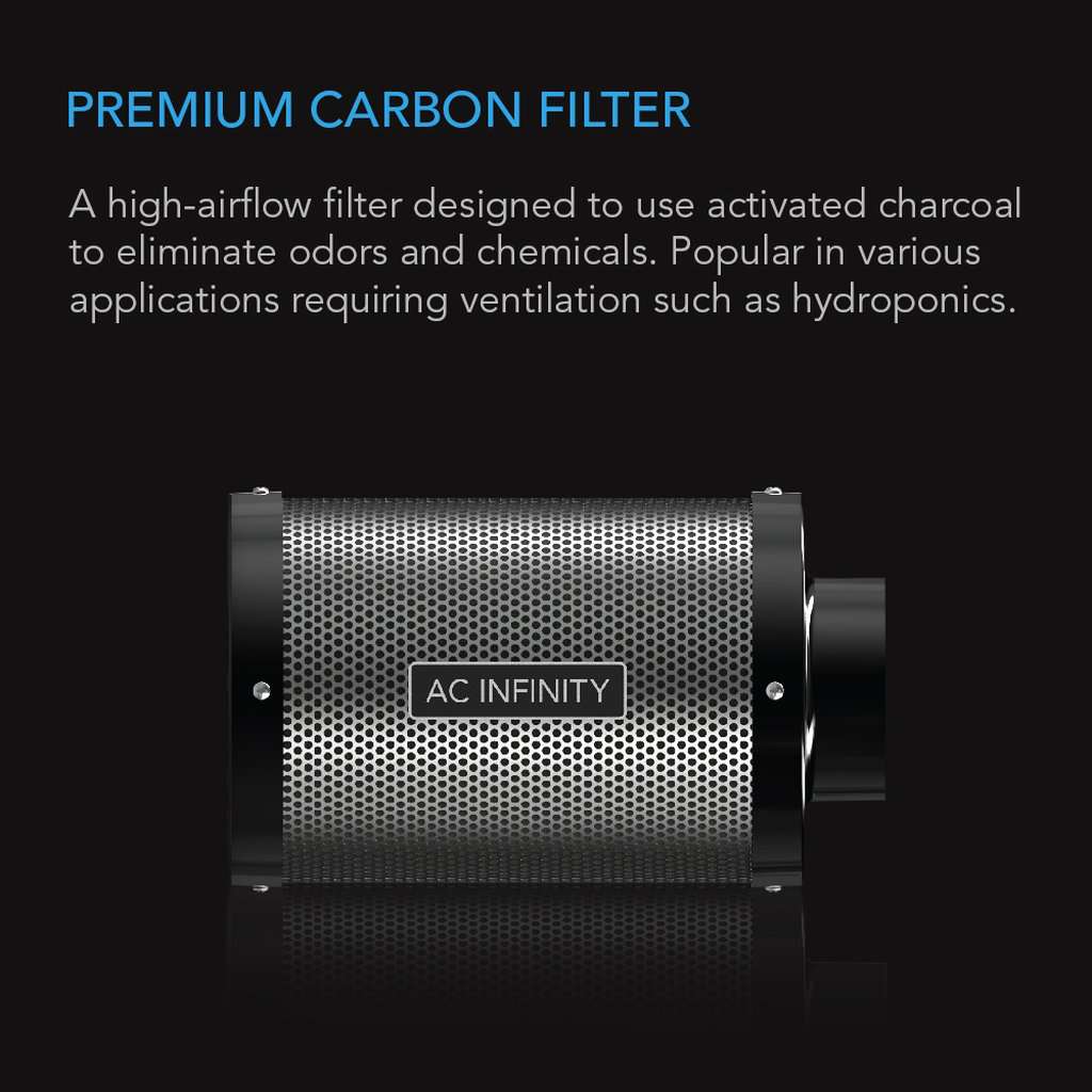 AC Infinity - Duct Carbon Filter, Australian Charcoal, 4-Inch