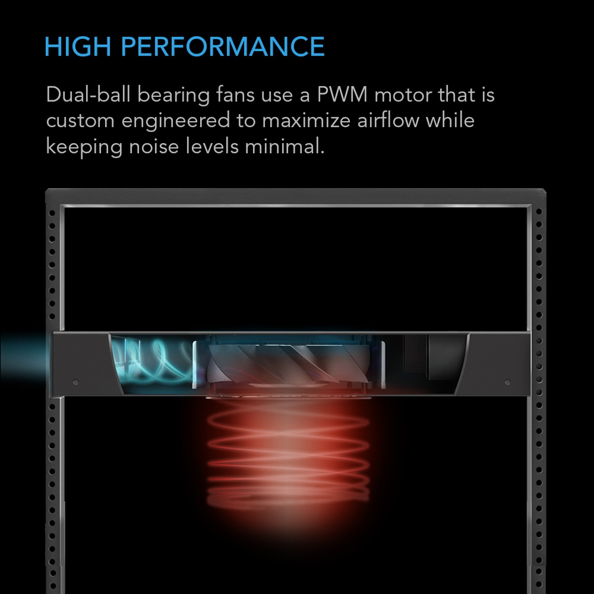 AC Infinity Cloudplate T6, Quiet rack cooling fan system 1U, Front Exhaust
