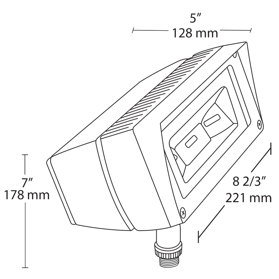 RAB Lighting FFLED18YW Future Flood 18W Warm LED, 120V/277V, White