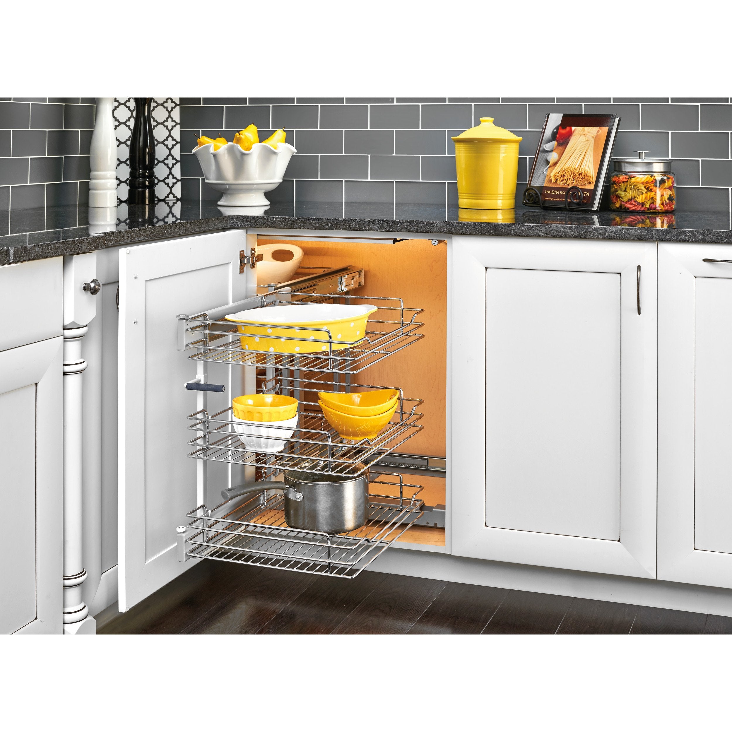 Rev-A-Shelf 5PSP3-18SC-CR / 18 in Three-Tier Blind Corner Organizer Soft -Close