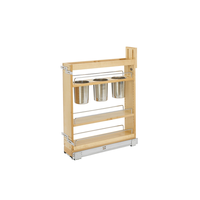 Rev-A-Shelf 448UT-BCSC-5C / 5 in Base Cabinet Organizer w/ 3 Utensil Bins