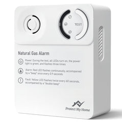 Protect My Home Natural Gas Detector – 10-Year Battery, Wall/Pipe Mount, ETL Certified