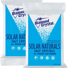 Diamond Crystal Solar Naturals water softener salt 50 lbs 2-pack, large salt crystals for water softening systems