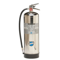 Buckeye 50000 8.3 lb stainless steel pressurized handheld fire extinguisher with hose and nozzle for emergency fire safety