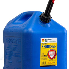 Midwest Can 7610 5-gallon kerosene can with quick flow spout, camping equipment for fuel storage and transfer.