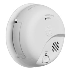 BRK SMICO100-AC smoke and carbon monoxide alarm with hardwired setup, battery backup, and dual detection technology.