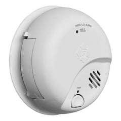 BRK SMICO100 smoke and carbon monoxide alarm with ionization and electrochemical sensors, battery-operated safety device