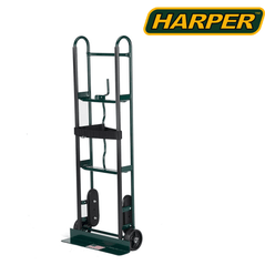 Harper Trucks 6781 appliance hand truck with 800 lb capacity, belt tightener, and 6-inch soft-tread wheels for easy transport.