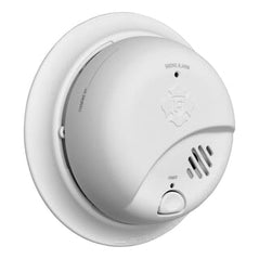 BRK SMI110 10-year sealed battery smoke alarm with digital display and test button, mounted on ceiling for home safety detection