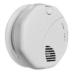 BRK SMCO500V wireless smoke and carbon monoxide alarm with voice alerts, mounted on a ceiling for home safety.