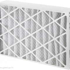 Honeywell FC100A1029 16x25 MERV 11 media air filter showing pleated filter media and frame for HVAC system filtration.