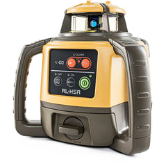 Topcon RL-H5A self-leveling horizontal rotary laser level with 800m range, high accuracy, and long battery life for construction.