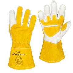Tillman 50 Reinforced MIG welding gloves made of durable cowhide with extended protection and comfortable fit for welding tasks.