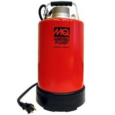 Multiquip ST2047 2-inch submersible pump with 1HP electric motor, capable of 87 GPM flow and 47-foot head, portable and reliable.