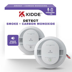 Kidde 30CUAR-V hardwired smoke and carbon monoxide alarm with voice, AA battery backup, interconnected, and nuisance alarm reduction