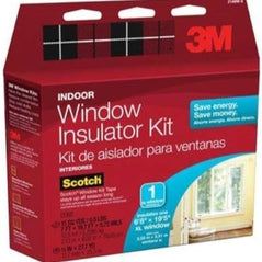 3M Indoor Window Insulation Kit for oversized X large windows, includes plastic film and tape for energy-efficient sealing.