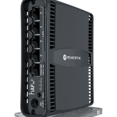 MikroTik hAP ax² WiFi 6 dual-band home wireless router with PoE ports, black rectangular device with antennas