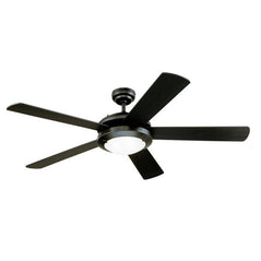 Westinghouse Comet 52-inch indoor ceiling fan with dimmable LED light fixture and modern brushed nickel finish.