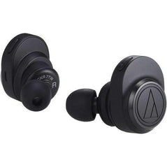 Audio-Technica ATH-CKR7TW wireless in-ear headphones with sleek black earbuds and inline controls visible in the image.