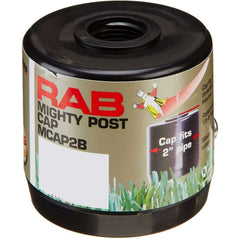 Black RAB MCAP2B Mighty Post Cap for 2-inch pipe, 2-3/8 inch OD, 2-3/4 inch height, lighting post part.