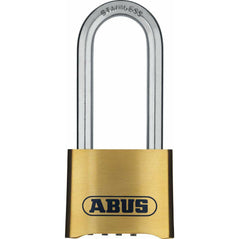 ABUS 180IB/50 Solid Brass Combination Padlock, Long Stainless Steel Shackle (2-1/2")
