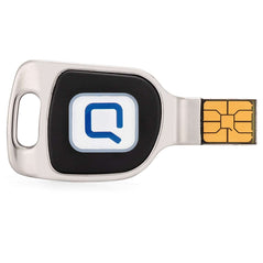 QKey Password Vault Security Key showing its compact design and black finish, used for secure authentication and password management.
