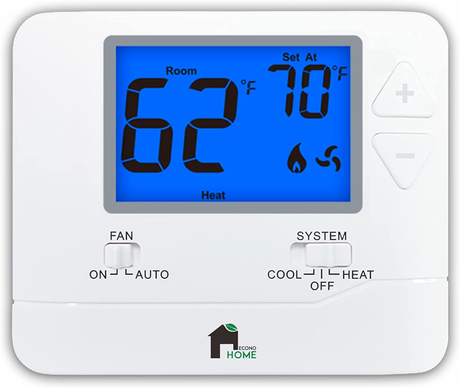 EconoHome Digital Non-Programmable Thermostat for Heat & Cooling EH701