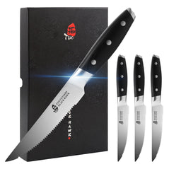 TUO Cutlery - TC1220 - Black Hawk - 5" Serrated Steak Knife Set