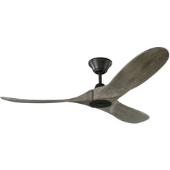 Monte Carlo Maverick II 52-inch ceiling fan with dark blades and modern design, mounted on a ceiling.