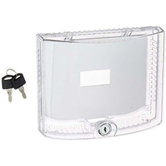 Braeburn 5970 universal thermostat guard with keyed lock for AC units, made of durable metal for secure temperature protection.