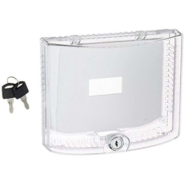 Braeburn 5970 universal thermostat guard with keyed lock for AC units, made of durable metal for secure temperature protection.