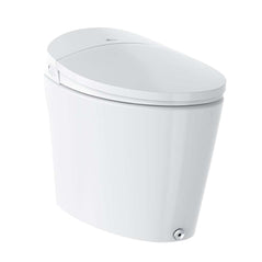 BioBidet Discovery DLX bidet toilet with sleek design, control panel, and water nozzle for enhanced personal hygiene.