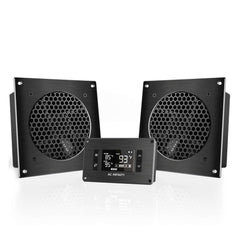 AC Infinity AIRPLATE T8 cabinet cooling system with dual 6-inch fans for quiet, efficient cooling in cabinets.