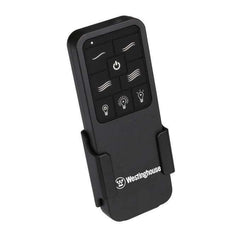 Westinghouse ceiling fan and light remote control system with buttons for adjusting fan speed and light brightness.