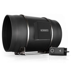 AC Infinity Cloudline S10 10-inch quiet inline duct fan with speed controller for ventilation and exhaust systems.