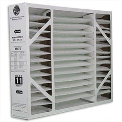 Lennox Healthy Climate 20x25x5 MERV 11 box air filter installed in a home HVAC system.