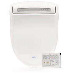 BioBidet Supreme BB-1000 elongated white bidet toilet seat with control panel and sleek design.